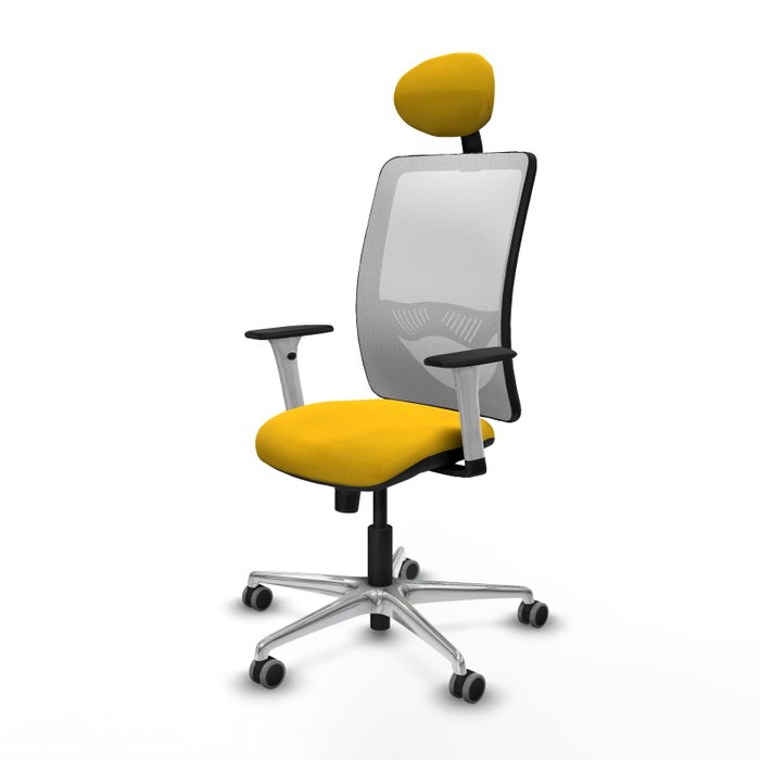 PIQUERAS Y CRESPO Silla de oficina Zulema con Mecanismo Sincro Amarillo y Blanco