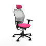 PIQUERAS Y CRESPO Silla de oficina Jorquera Rosa y Blanco con mecanismo Sincro/Traslack