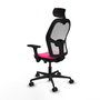 PIQUERAS Y CRESPO Silla de oficina Jorquera Rosa y Blanco con mecanismo Sincro/Traslack