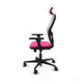 PIQUERAS Y CRESPO Silla de oficina Jorquera Rosa y Blanco con mecanismo Sincro/Traslack