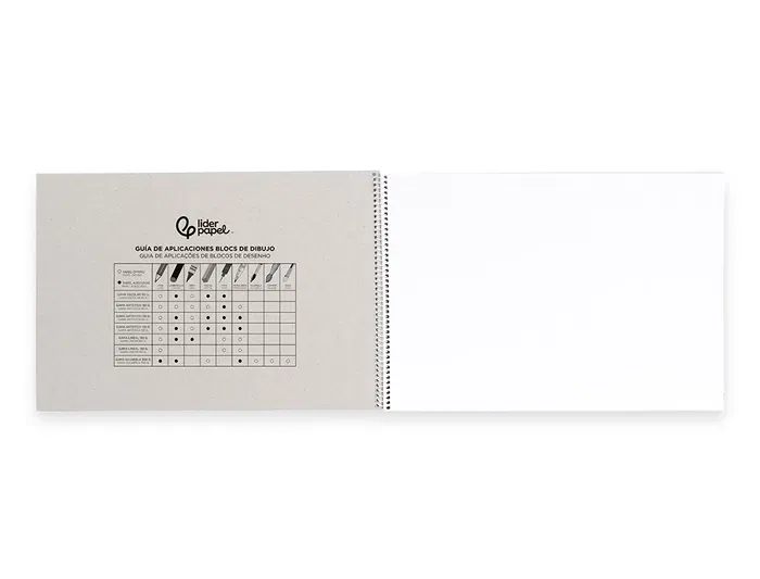Liderpapel Bloc Dibujo Artístico Espiral 460x325mm 20 Hojas 130gr/m2 Sin Recuadro Perforado
