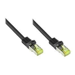 GoodConnections Cable de Red RJ45 Cat7 S/FTP 7.5m, 500MHz, 10GBase-T, Plug and Play, Negro, Halogen Free, 7.5 metros