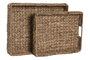 DKD Home Decor Set de 2 Bandejas de Decoración de Jacinto de Agua Natural