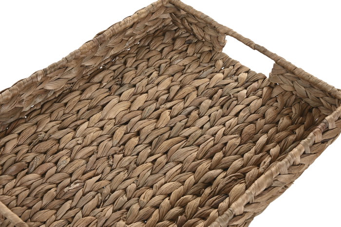 DKD Home Decor Set de 2 Bandejas de Decoración de Jacinto de Agua Natural