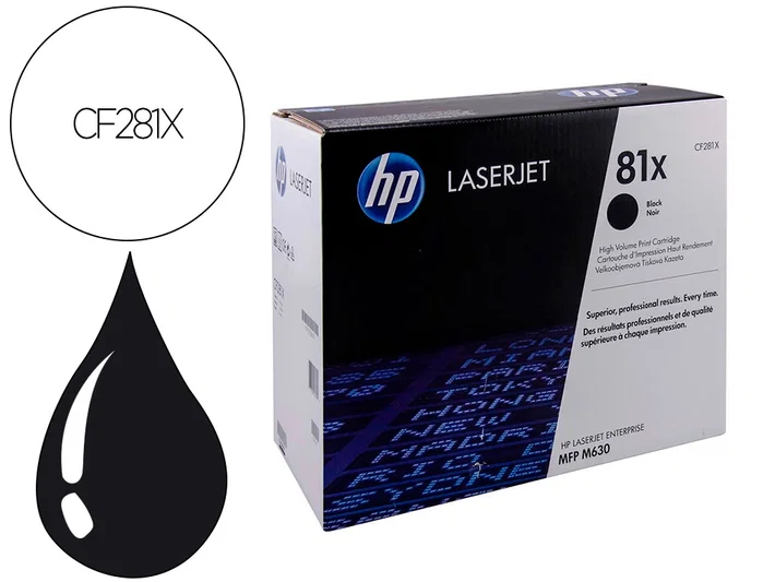 HP Cartucho de Tóner 81X Negro CF281X Alta Capacidad HP Cartucho de Tóner 81X Negro CF281X Alta Capacidad