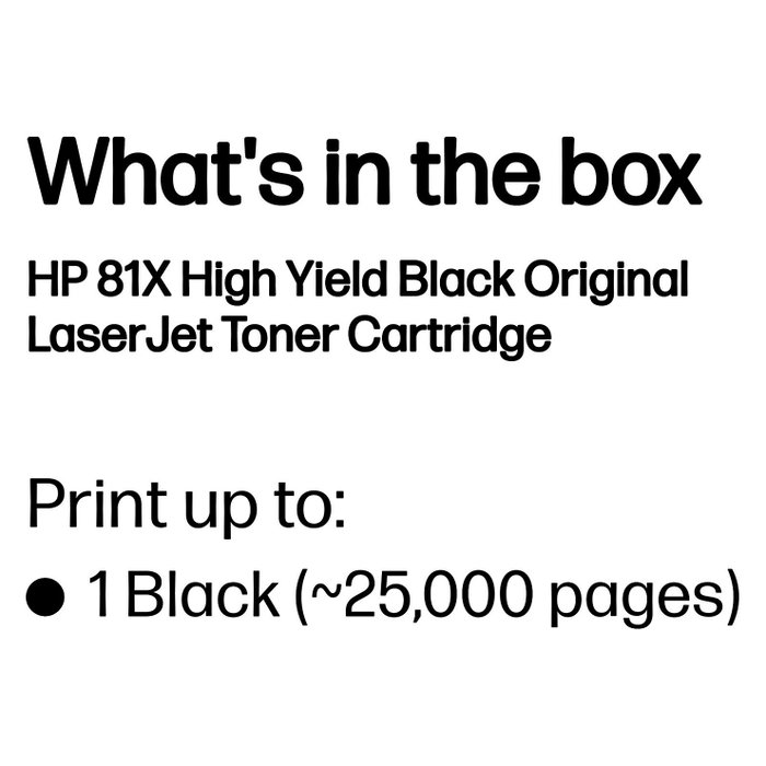 HP Cartucho de Tóner 81X Negro CF281X Alta Capacidad HP Cartucho de Tóner 81X Negro CF281X Alta Capacidad