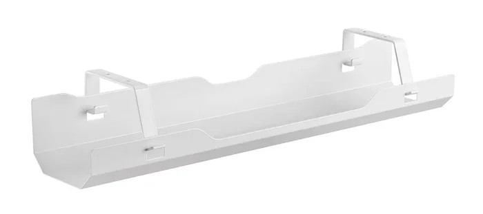 Neomounts ADS07-122WH Bandeja Organizadora de Cables para Escritorio, Acero Blanco, Montaje con Tornillos, 1 Pieza