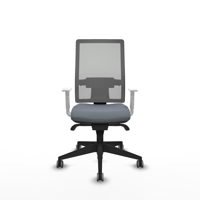 PIQUERAS Y CRESPO Silla de oficina Horna Gris con mecanismo Sincro y reposabrazos blancos PIQUERAS Y CRESPO Silla de oficina Horna Gris con mecanismo Sincro y reposabrazos blancos