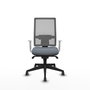 PIQUERAS Y CRESPO Silla de oficina Horna Gris con mecanismo Sincro y reposabrazos blancos
