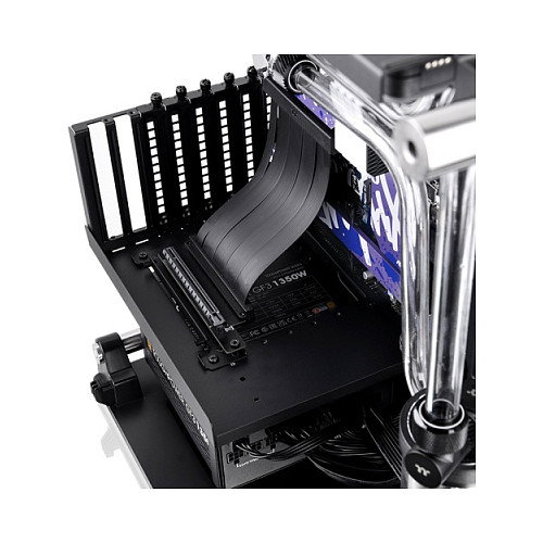 Thermaltake AC-071-CO1OTN-C1 Cable Elevador PCI-E 4.0 de 90 Grados, Doble, 130mm, Negro