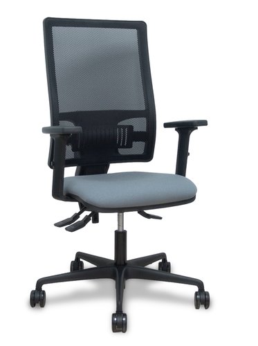 PIQUERAS Y CRESPO Bormate Silla de Oficina con Mecanismo Asincro, Malla Negra y Asiento Gris PIQUERAS Y CRESPO Bormate Silla de Oficina con Mecanismo Asincro, Malla Negra y Asiento Gris