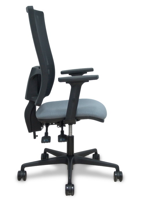 PIQUERAS Y CRESPO Silla Bormate Asincro con Malla Negra y Asiento Bali Gris PIQUERAS Y CRESPO Silla Bormate Asincro con Malla Negra y Asiento Bali Gris
