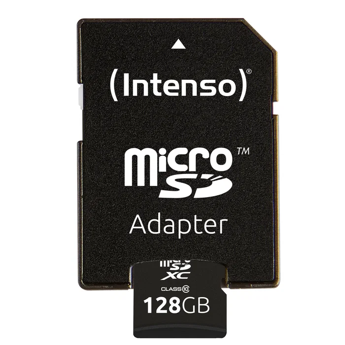 Intenso 3413491 Tarjeta de Memoria MicroSDXC 128 GB Clase 10 hasta 25 MB/s - Resistente a Agua, Golpes, Temperatura y Rayos X
