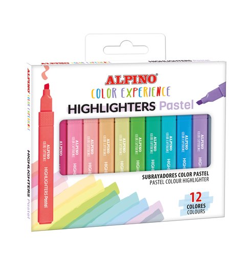 Alpino Estuche de 12 Subrayadores Tonos Pastel Experience