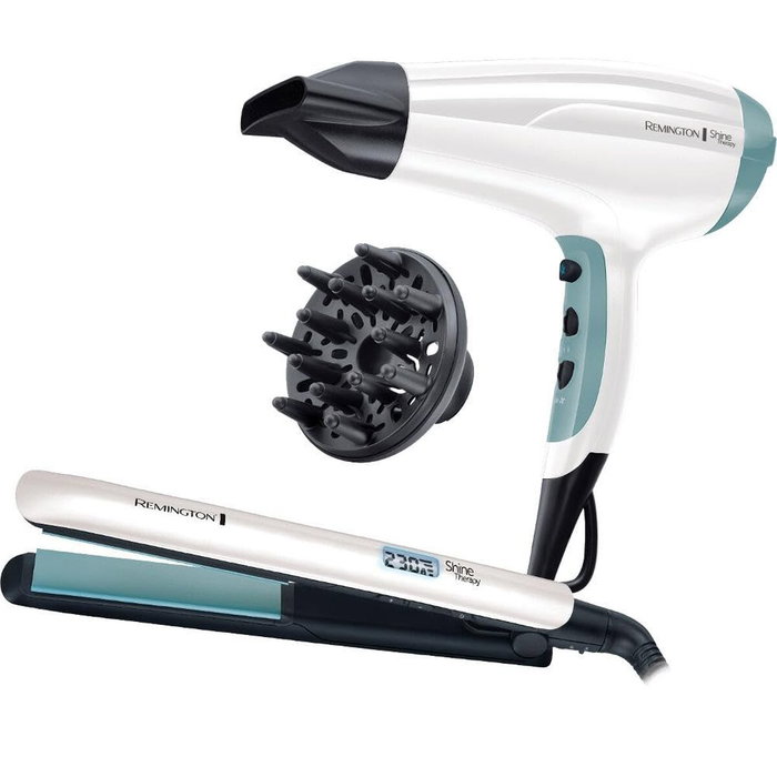 Remington Set Shine Therapy: Secador D5216 (2300W) y Plancha S8500 Remington Set Shine Therapy: Secador D5216 (2300W) y Plancha S8500