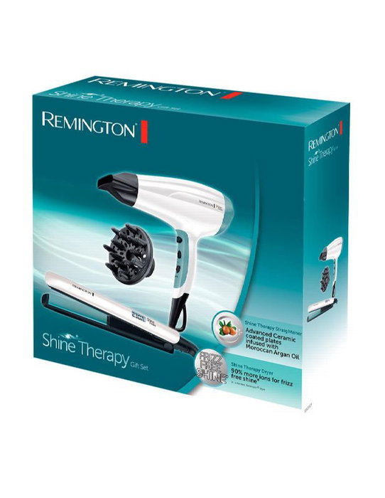 Remington SET SECADOR Y PLANCHA DE PELO SHINE 2300W