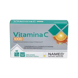 NAMED Vitamina C 1000 mg - 40 Comprimidos con Acerola, Camu Camu y Rosa Canina - Apoyo al Sistema Inmunitario
