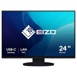 Eizo FlexScan EV2495-BK Monitor 24.1" WUXGA (1920x1200) IPS, USB-C con 70W, HDMI, DP, Altavoces, Base Ajustable en Altura, Pivote y Giro, Negro
