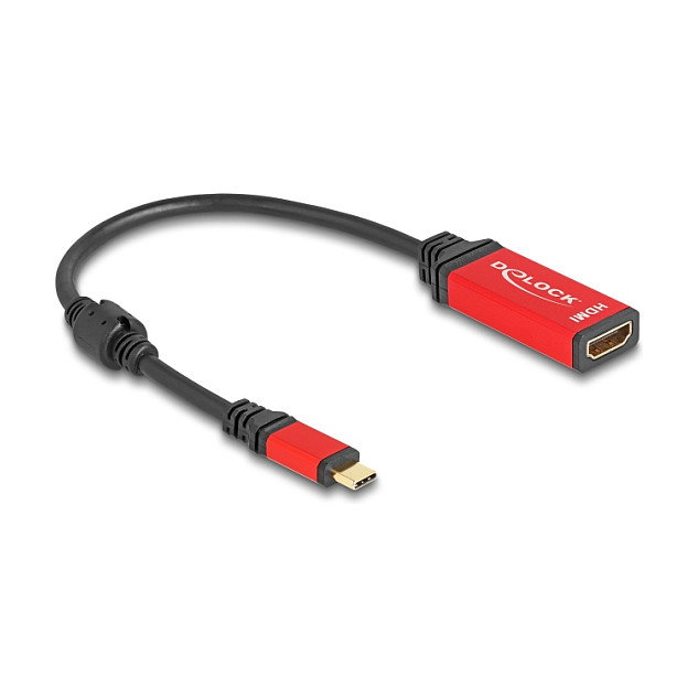 DeLOCK Adaptador USB Type-C a HDMI 8K 60 Hz HDR Rojo