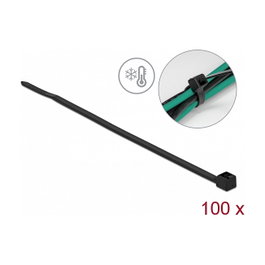 DeLOCK Bridas para cables resistentes al frío 100 x 2,5 mm negro 100 piezas
