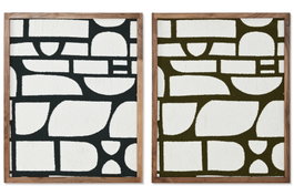 DKD Home Decor Cuadro Algodón Acacia 60x3x75 Moderno Surtido de 2