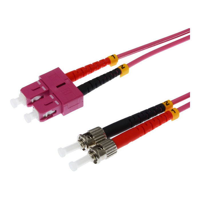 Helos Cable de fibra óptica OM4 Duplex SC/ST 1 m Violeta Helos Cable de fibra óptica OM4 Duplex SC/ST 1 m Violeta