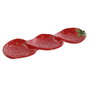 DKD Home Decor Bandeja de Gres FRESAS Rojo 32x11,5x3,2 cm
