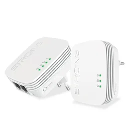 Strong POWERLWF600DUOMINI Adaptador Powerline WiFi 600 Mbit/s Gigabit Ethernet 2 Puertos Blanco Kit 2 Piezas