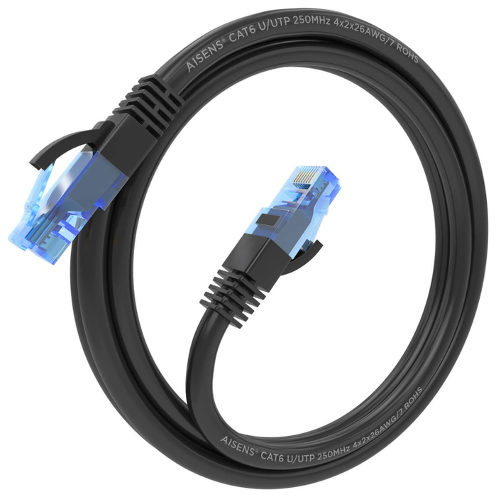 Aisens Cable de Red RJ45 Cat.6 UTP AWG26 CCA Negro 1m