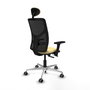 PIQUERAS Y CRESPO Silla de oficina Motilla con mecanismo Sincro/Traslack Crema y Negro