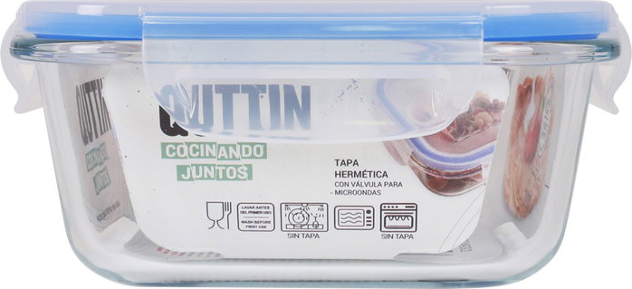 Quttin Fiambrera Rectangular Hermética de 1 Litro (6 Unidades)