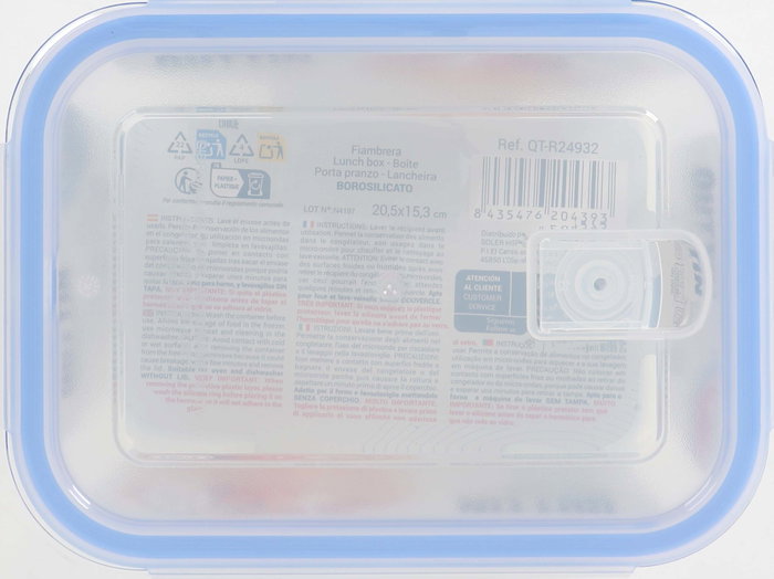Quttin Fiambrera Rectangular Hermética de 1 Litro (6 Unidades)