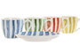 DKD Home Decor Tazas de Café Mediterraneo, Porcelana, Set de 6 Piezas, Azul, Verde, Coral, Amarillo, Apto Microondas y Lavavajillas, 90ml, 6.2 x 5.5 x 8.5 cm