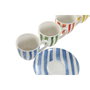 DKD Home Decor Set de Café de Porcelana Rayas 6 Piezas 90ml