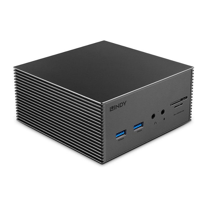 LINDY Docking Station USB-C DST-Pro 101 con PD 3.0, 3 Pantallas 4K, Ethernet Gigabit, Lector de Tarjetas, para Laptop, Gris Aluminio LINDY Docking Station USB-C DST-Pro 101 con PD 3.0, 3 Pantallas 4K, Ethernet Gigabit, Lector de Tarjetas, para Laptop, Gris Aluminio