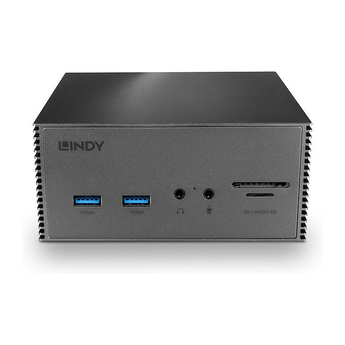 LINDY Docking Station USB-C DST-Pro 101 con PD 3.0, 3 Pantallas 4K, Ethernet Gigabit, Lector de Tarjetas, para Laptop, Gris Aluminio LINDY Docking Station USB-C DST-Pro 101 con PD 3.0, 3 Pantallas 4K, Ethernet Gigabit, Lector de Tarjetas, para Laptop, Gris Aluminio