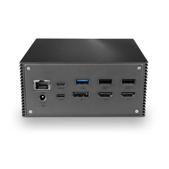 Lindy 43378 Base para portátil y replicador de puertos USB 3.2 Gen 2 Type-C Gris