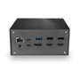 Lindy 43378 Base/Docking Station para Portátil con USB-C, Ethernet 100 Mbit/s, 2x HDMI, DisplayPort, Lector SD y 6 Puertos USB - Gris