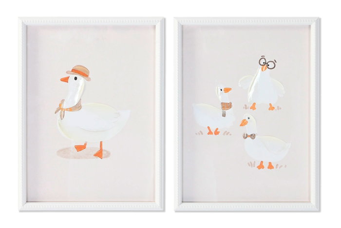 DKD Home Decor Cuadro de Cristal Patitos Surtido 30x3x40 cm Blanco y Amarillo DKD Home Decor Cuadro de Cristal Patitos Surtido 30x3x40 cm Blanco y Amarillo