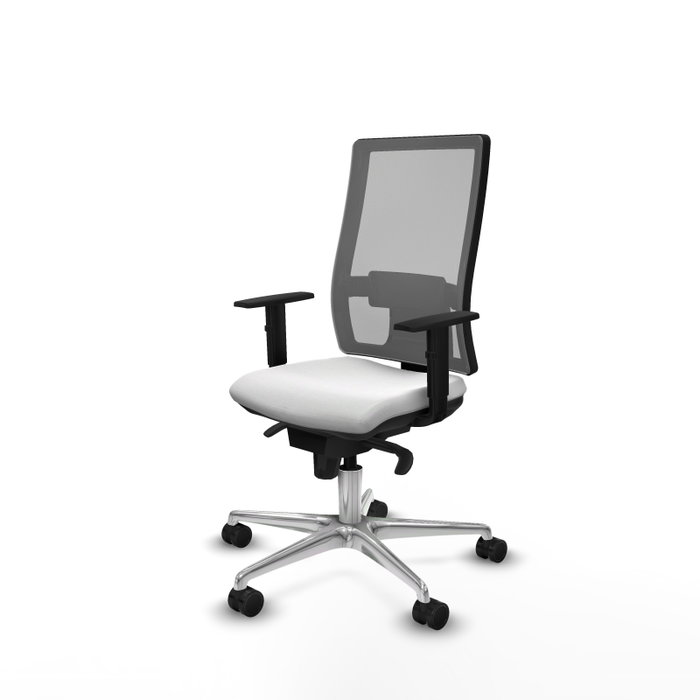 PIQUERAS Y CRESPO Silla de oficina Horna con mecanismo Sincro, Blanco y Gris PIQUERAS Y CRESPO Silla de oficina Horna con mecanismo Sincro, Blanco y Gris