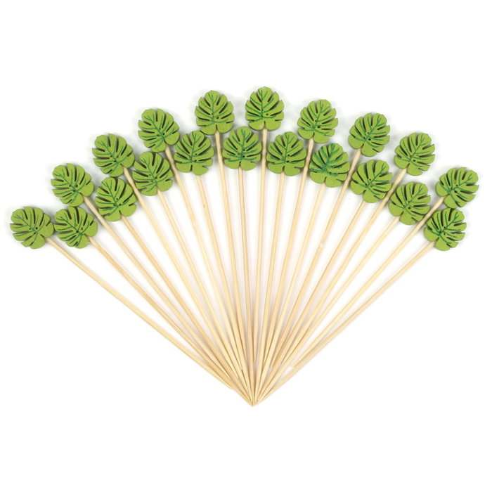 Cook Concept Juego de 20 Pinchos de Bambú 12 cm Modelos Surtidos Hoja de Monstera Sandía Piña Cook Concept Juego de 20 Pinchos de Bambú 12 cm Modelos Surtidos Hoja de Monstera Sandía Piña