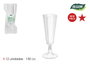 Inde Set de 24 Copas de Cava Pie Transparente 150 cc
