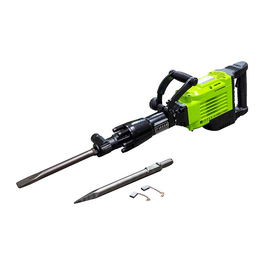 Zipper ZI-ABH1700D Martillo de Demolición Eléctrico, 1700 W, 65 J de Energía de Impacto, Clase II, IP20, Verde, Incluye Funda de Transporte