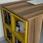 Hanah Home Mesa de Estudio Nogal y Amarillo 120cm x 75cm x 65cm
