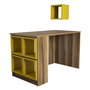 Hanah Home Mesa de Estudio Nogal y Amarillo 120cm x 75cm x 65cm