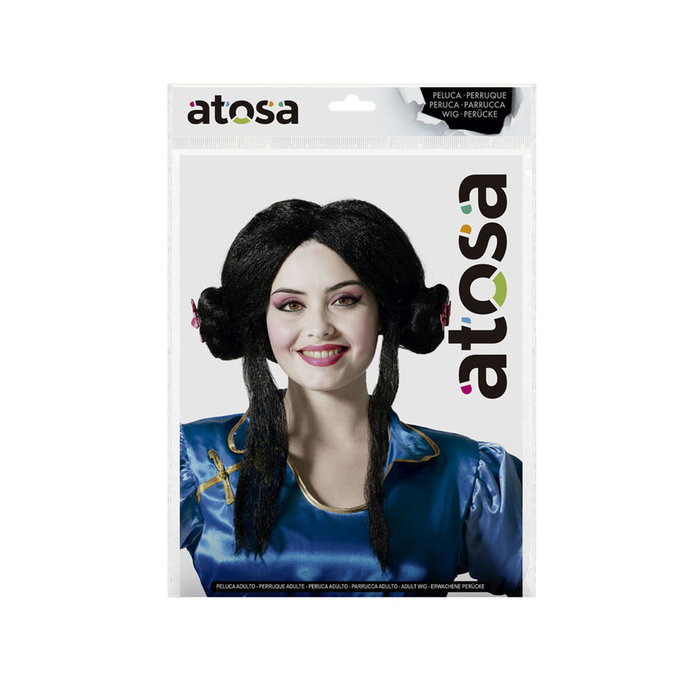 Atosa Peluca de Princesa Oriental con Moños Decorados