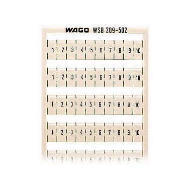 WAGO 209-502 WSB Tarjeta de marcado impresa, blanca WAGO 209-502 WSB Tarjeta de marcado impresa, blanca