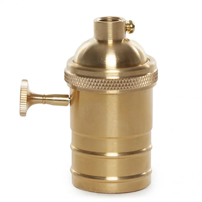 Portalámparas E27 Cobre Oro Retro con Interruptor SKD-L007 Portalámparas E27 Cobre Oro Retro con Interruptor SKD-L007