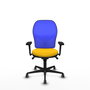 PIQUERAS Y CRESPO Silla de oficina Jorquera con mecanismo Sincro, Amarillo y Azul