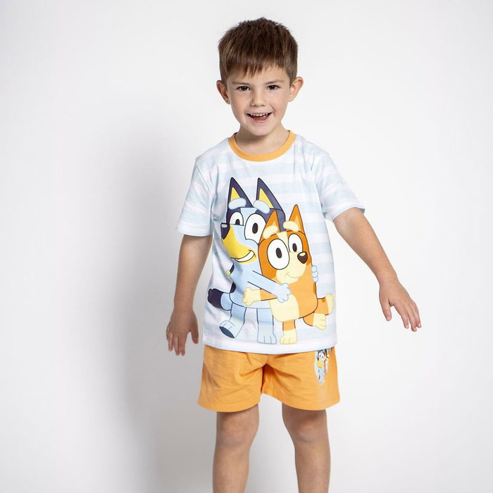 Cerdá Pijama Corto Single Jersey Bluey Talla 3 Años Color Azul Claro